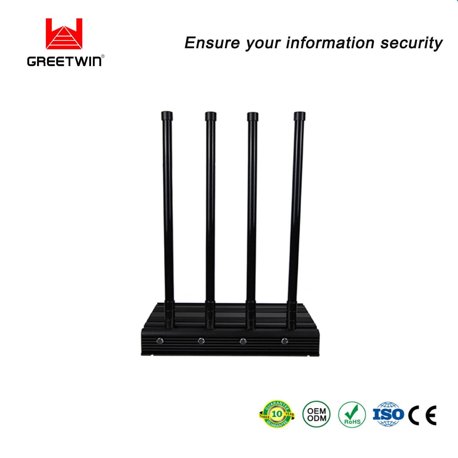 115W 2.5dBi ဆဲလ်ဖုန်း Signal Jammer LOJACK Gps WIFI jammer 4 Antennas