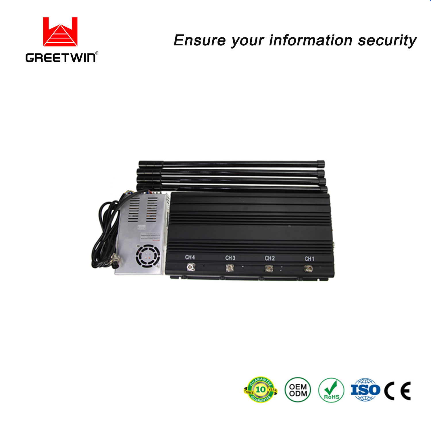 115W 2.5dBi ဆဲလ်ဖုန်း Signal Jammer LOJACK Gps WIFI jammer 4 Antennas