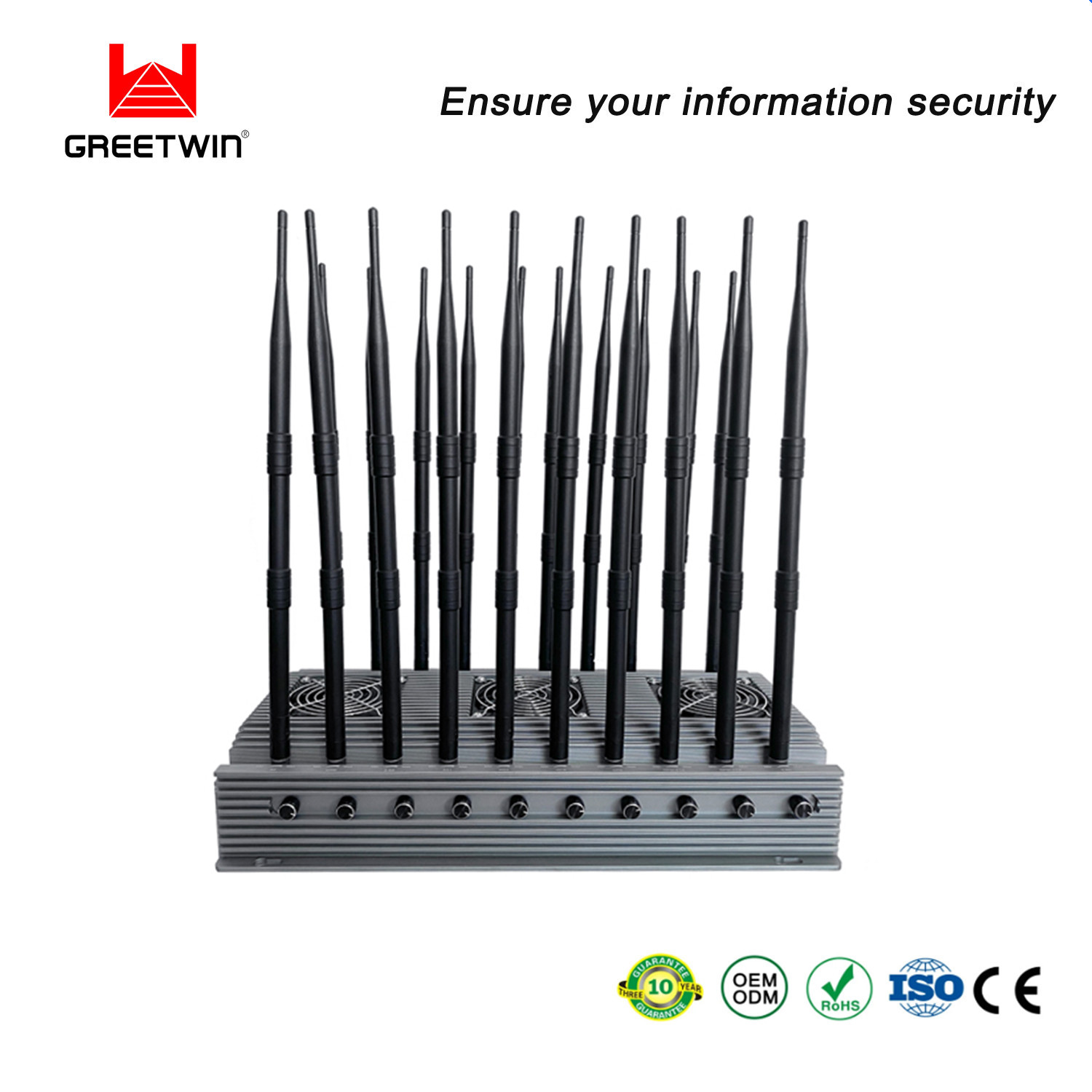 155W 868MHz ဖုန်း Signal Blocker VHF UHF L1 L2 L5 Lojack 20 Antennas