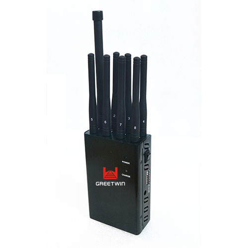 8 Antennas Handheld Cellphone Jammer ၊ GSM 3G 4G LTE Wifi Signal Jammer