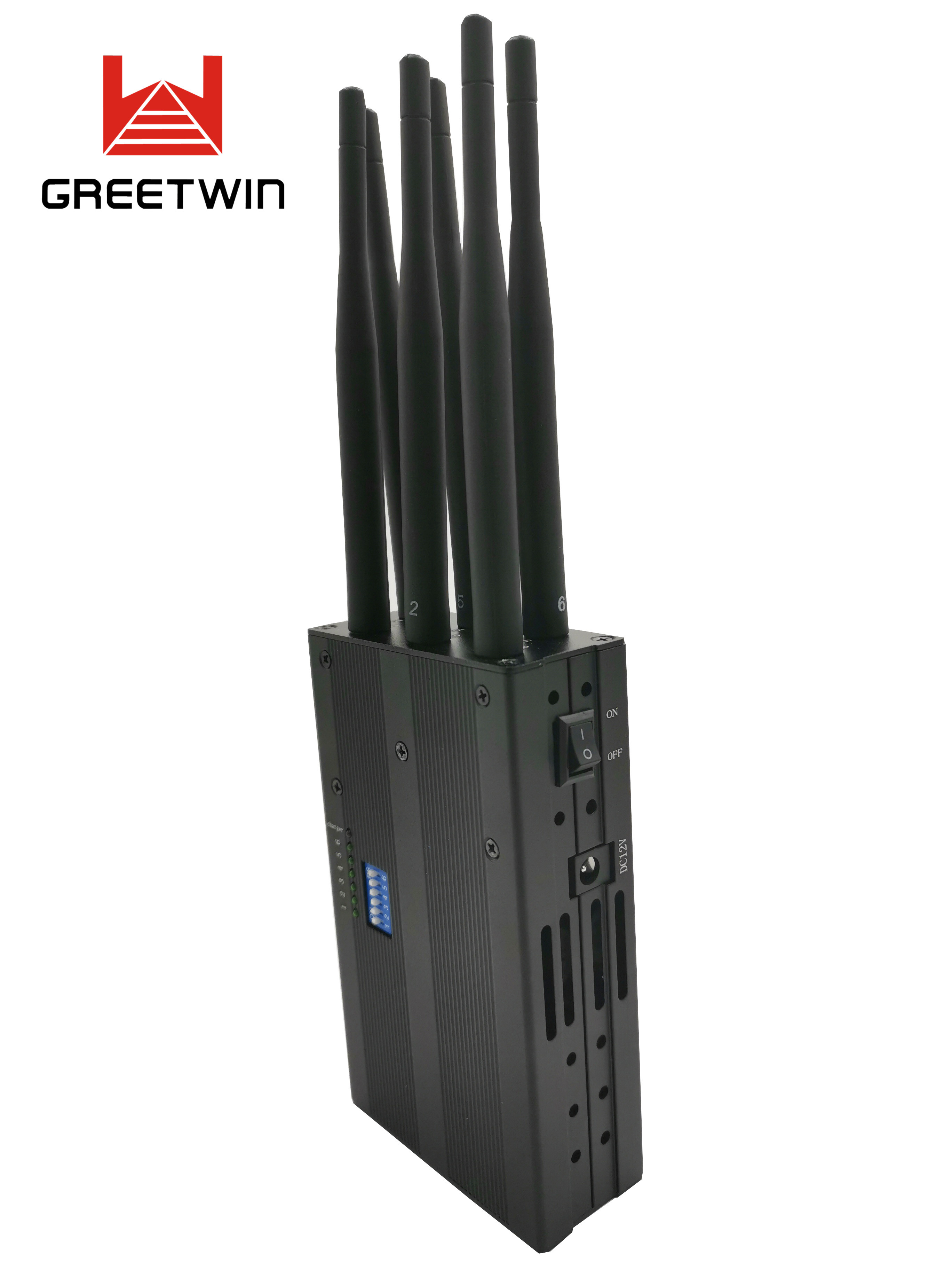 ခြောက်ခုမြောက် Antennas Black Portable High Power 3G 4G LTE Communication Mobile Phone Jammer