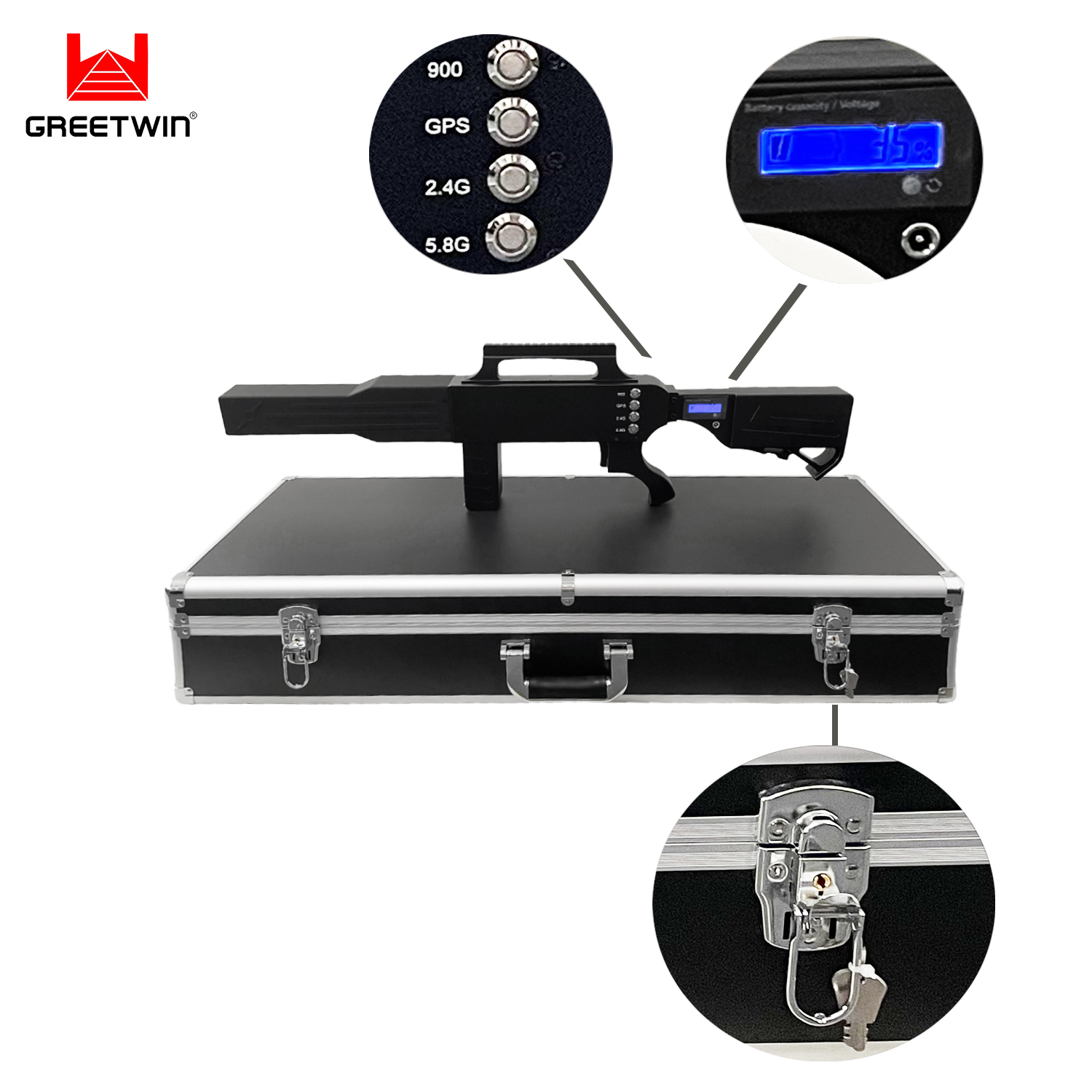 145W Portable Anti Drone Gun Jammer