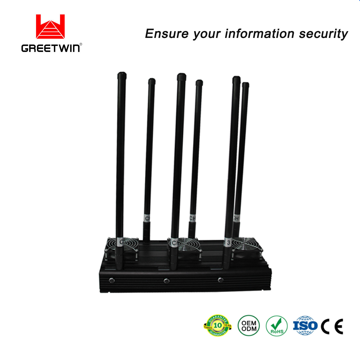 စိတ်ကြိုက် 8 ကြိမ်နှုန်းအချက်ပြ Jammer Surpport 2G 3G 4G 5G WIFI Bluetooth Lojack ပိတ်ဆို့ခြင်း