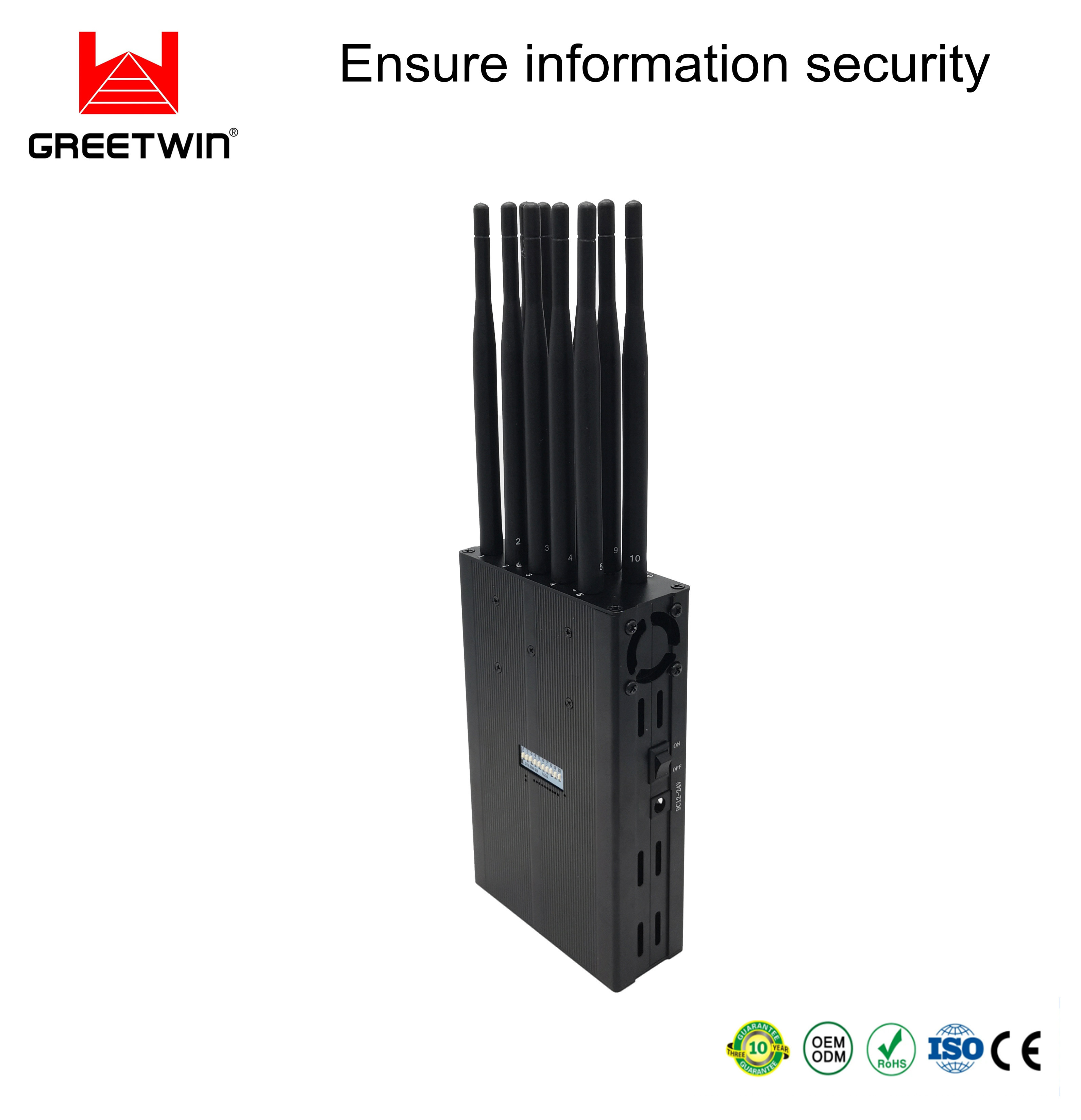2.4G CDMA LTE800 2.0dBi 20m ဆဲလ်ဖုန်း Signal Interrupter