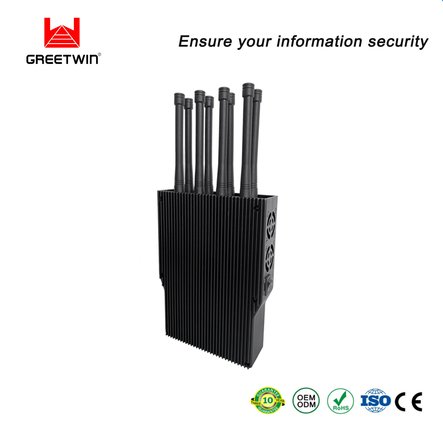 8 Antenna CDMA GSM Handheld Signal Jammer 3G 4G Signal Isolator 10W