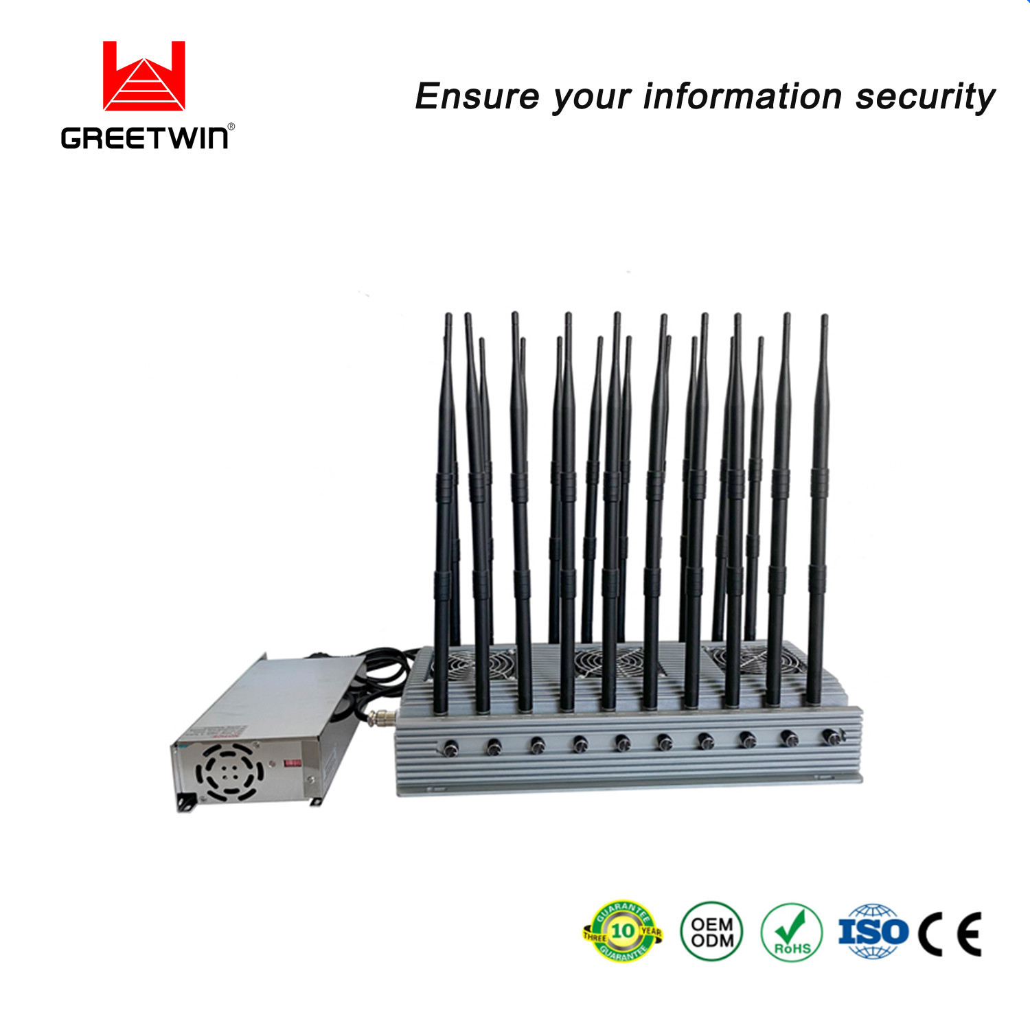 155W 868MHz ဖုန်း Signal Blocker VHF UHF L1 L2 L5 Lojack 20 Antennas