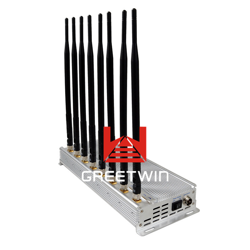 8 Antennas Cell Phone Signal Blocker Jammer Desktop Type With Aluminum Box
