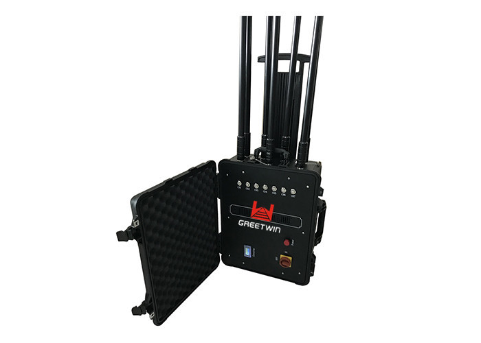 မိုဘိုင်းလ်ဖုန်း စွမ်းအားမြင့် Signal Jammer 250W 7 Channels 150m Shielding Area