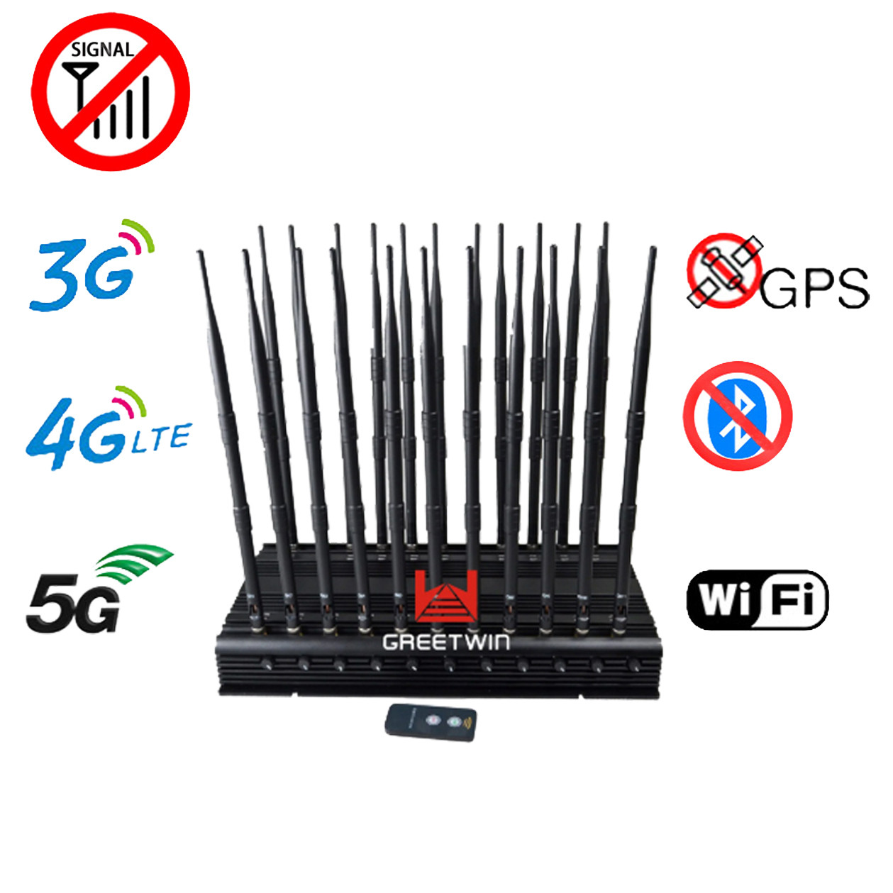 5G LTE 2G 3G 4G GPS 35dbm 3W မိုဘိုင်းဖုန်း အချက်ပြ Jammer