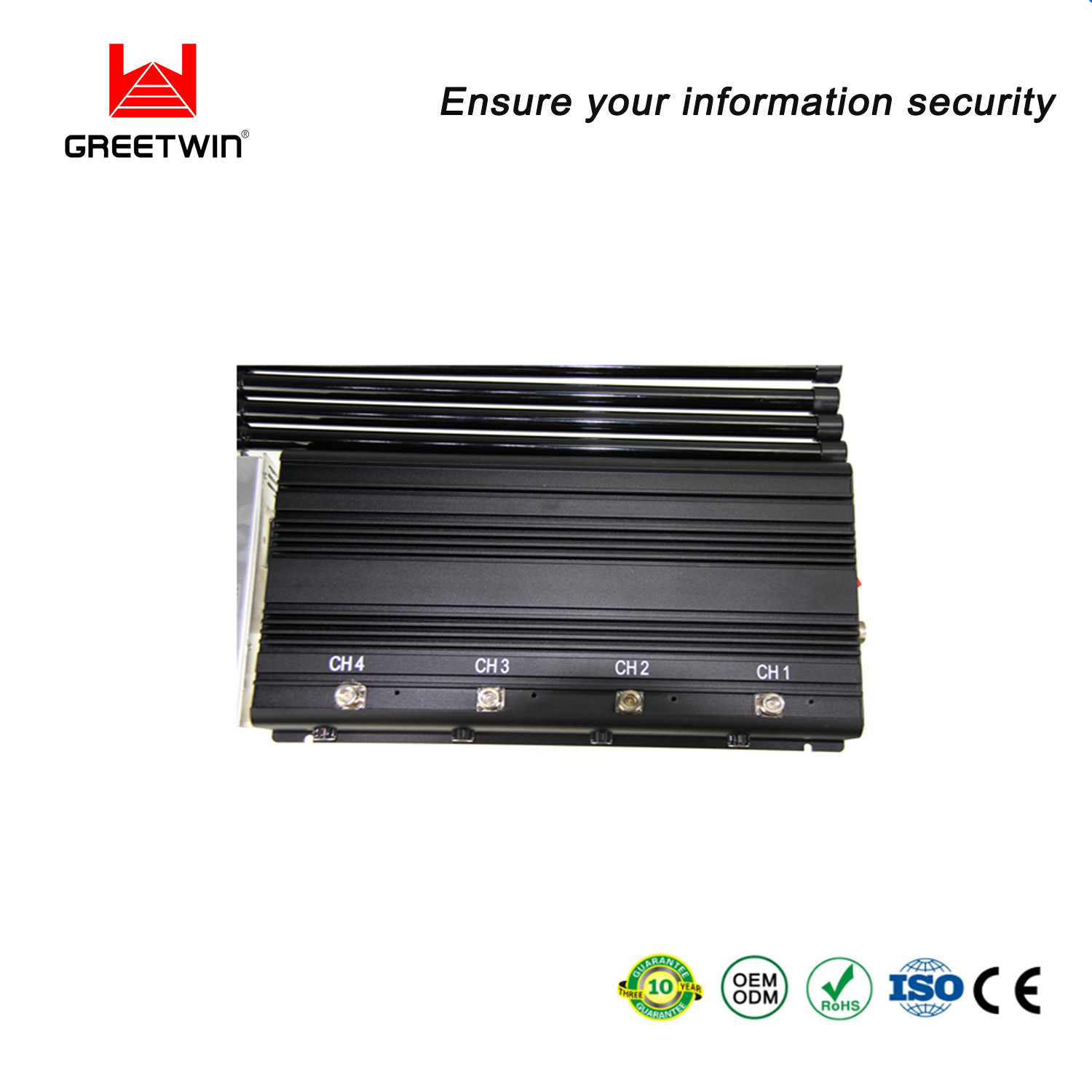 115W 2.5dBi ဆဲလ်ဖုန်း Signal Jammer LOJACK Gps WIFI jammer 4 Antennas