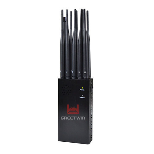 Build-In Cooling Fan Signal Jammer 10 Channels Portable Lojack GPS WiFi 5.8G