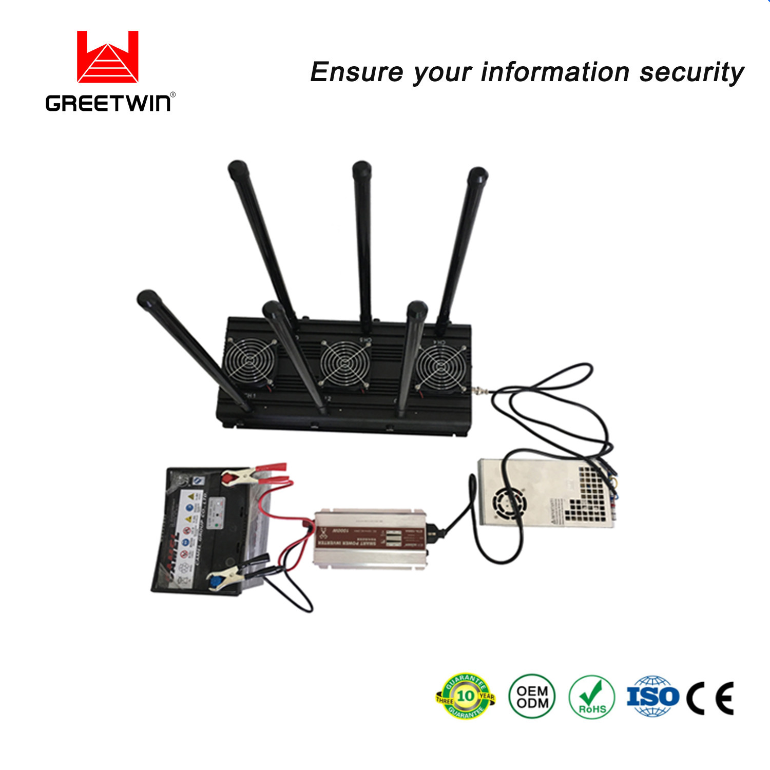 စိတ်ကြိုက် 8 ကြိမ်နှုန်းအချက်ပြ Jammer Surpport 2G 3G 4G 5G WIFI Bluetooth Lojack ပိတ်ဆို့ခြင်း
