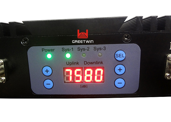 ဟိုတယ်အတွက် အနှောက်အယှက်မရှိ GSM DCS 3G 3 Band Mobile Signal Repeater