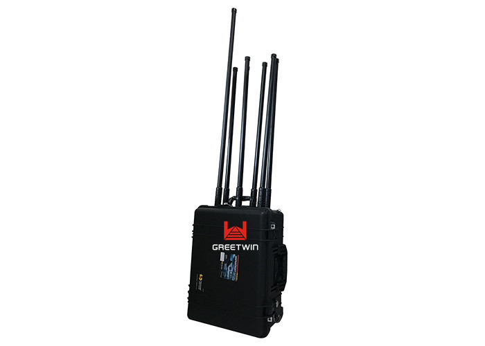 မိုဘိုင်းလ်ဖုန်း စွမ်းအားမြင့် Signal Jammer 250W 7 Channels 150m Shielding Area